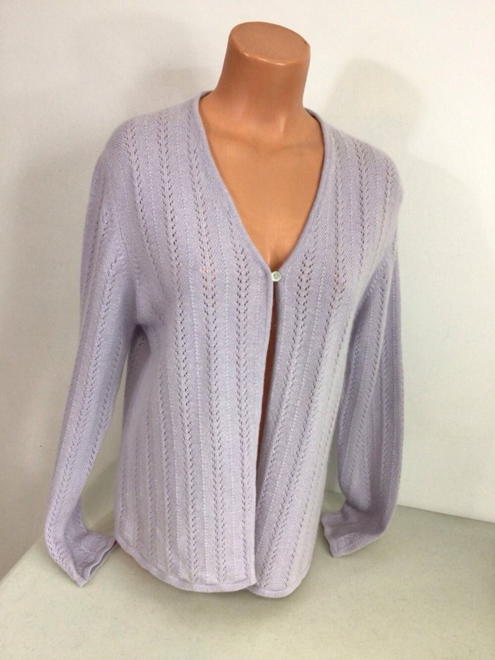 Glen Lyon Purple Cashmere Cardigan Sweater Womens Large